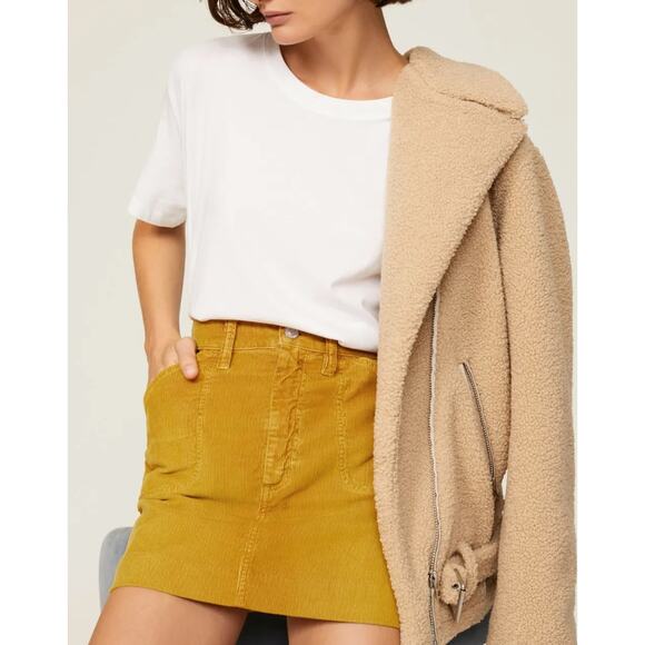 NWT RE/DONE 70s Pocket Corduroy Mini Skirt in Yellow - Picture 3 of 14